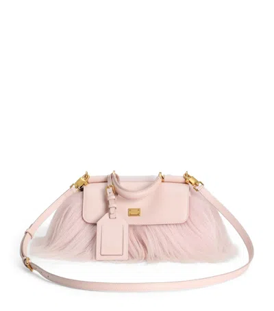 Dolce & Gabbana Dolce&gabbana Mini Goat Fur-calfskin My Sicily Top-handle Bag In Pink