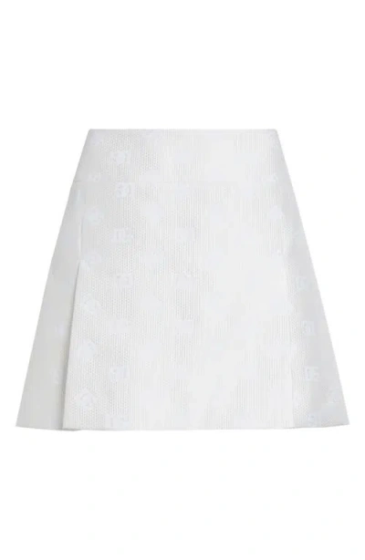 Dolce & Gabbana Dolce&gabbana Monogram Jacquard A-line Miniskirt In White