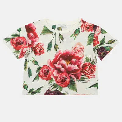 Pre-owned Dolce & Gabbana Dolce And Gabbana Multicolor Floral Printed Cotton T-shirt 2 Years
