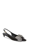 Dolce & Gabbana Satin Sling-back With Rhinestone Embroidery