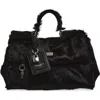 Dolce & Gabbana Dolce&gabbana My Sicily East/west Genuine Calf Hair Top Handle Bag In Black