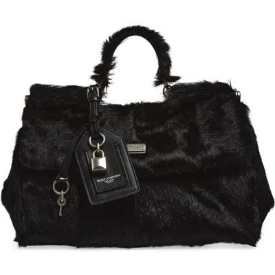 Dolce & Gabbana Dolce&gabbana My Sicily East/west Genuine Calf Hair Top Handle Bag