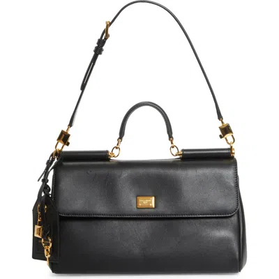 Dolce & Gabbana Dolce&gabbana My Sicily East/west Plongé Leather Top Handle Bag In Black