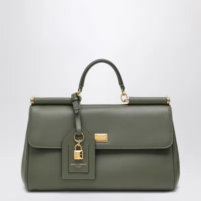 DOLCE & GABBANA MY SICILY HANDBAG IN MILITARY GREEN LEATHER