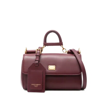 Dolce & Gabbana Dolce And Gabbana My Sicily Leather Handbag In Burgundy