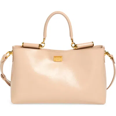 Dolce & Gabbana Dolce&gabbana My Sicily Leather Shoulder Bag In Neutral