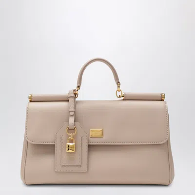 Dolce & Gabbana Dolce&gabbana Plongé Calfskin My Sicily Top-handle Bag In Neutral