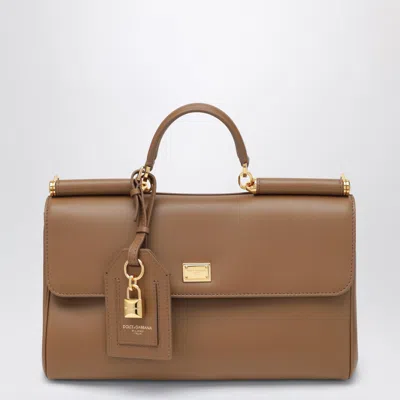 Dolce & Gabbana Dolce&gabbana My Sicily Top Handle Bag In Caramel Leather In Brown