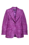 Dolce & Gabbana Dolce&gabbana One-button Floral Brocade Blazer In Purple