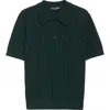 Dolce & Gabbana Dolce&gabbana Openwork Polo Sweater In Green