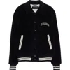 Dolce & Gabbana Corduroy Varsity Bomber Jacket In Black