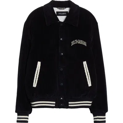 DOLCE & GABBANA DOLCE&GABBANA PADDED CORDUORY VARSITY JACKET