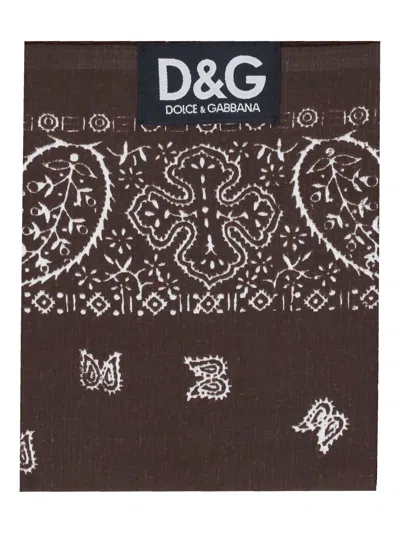Dolce & Gabbana Dolce&gabbana Paisley Print Square Scarf In Brown