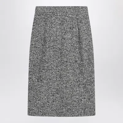 DOLCE & GABBANA DOLCE&GABBANA PENCIL SKIRT IN SPECKLED WOOL BLEND