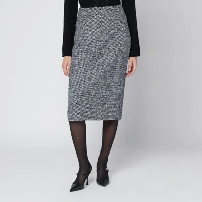 DOLCE & GABBANA DOLCE&GABBANA PENCIL SKIRT IN SPECKLED WOOL BLEND
