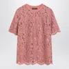 Dolce & Gabbana Dolce&gabbana Pink Lace T Shirt