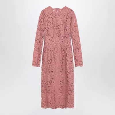 DOLCE & GABBANA DOLCE&GABBANA PINK LACE TUBE LONGUETTE DRESS