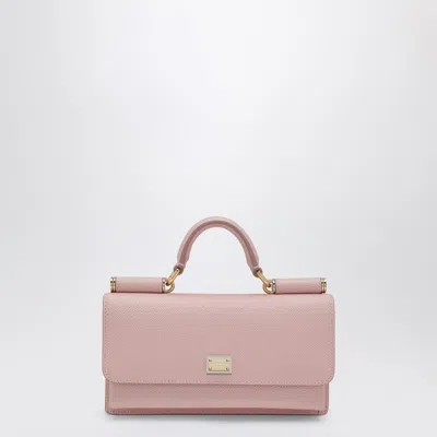 Dolce & Gabbana Pink Mini Bag In Dauphine Leather With Logo Tag