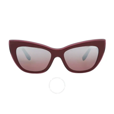 Dolce & Gabbana Dolce And Gabbana Pink Mirror Silver Gradient Cat Eye Ladies Sunglasses Dg4417 32477e 58 In Bordeaux / Ink / Pink / Silver