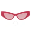 Dolce & Gabbana Dolce And Gabbana Pink Mirrored Cat Eye Ladies Sunglasses Dg4450 326230 52 In Fuchsia / Ink / Pink