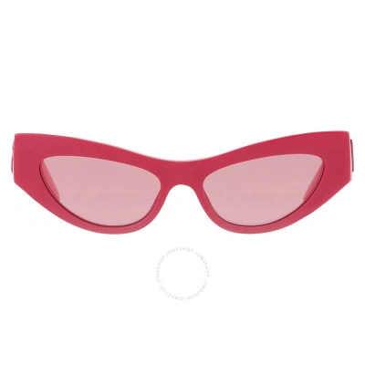 Dolce & Gabbana Dolce And Gabbana Pink Mirrored Cat Eye Ladies Sunglasses Dg4450 326230 52 In Fuchsia / Ink / Pink