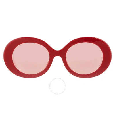 Dolce & Gabbana Dolce And Gabbana Pink Mirrored Oval Ladies Sunglasses Dg4448f 3088e4 51 In Red   /   Red. / Pink
