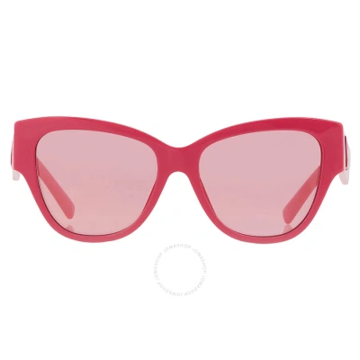 Dolce & Gabbana Dolce And Gabbana Pink Mirrored Silver Butterfly Ladies Sunglasses Dg4449 326230 54 In Fuchsia / Ink / Pink / Silver