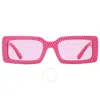 Dolce & Gabbana Dolce And Gabbana Pink Rectangular Ladies Sunglasses Dg4447b 326284 53 In Fuchsia / Ink / Pink