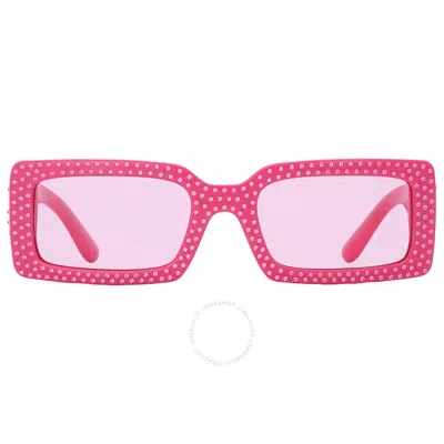 Dolce & Gabbana Dolce And Gabbana Pink Rectangular Ladies Sunglasses Dg4447b 326284 53 In Fuchsia / Ink / Pink