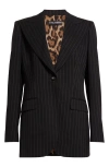 Dolce & Gabbana Single-breasted Pinstripe Wool Turlington Jacket In Black
