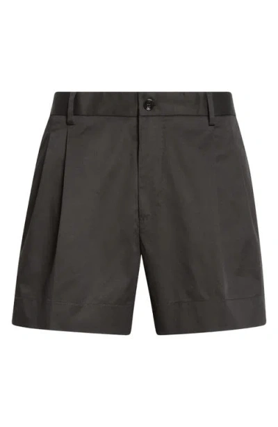Dolce & Gabbana Dolce&gabbana Pleated Stretch Cotton Bermuda Shorts In Black