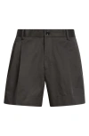 Dolce & Gabbana Dolce&gabbana Pleated Stretch Cotton Bermuda Shorts In N0000 Black