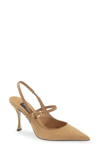 Dolce & Gabbana Stiletto Heel Slingback Pumps In Neutral