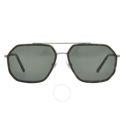 Dolce & Gabbana Dolce And Gabbana Polarized Green Navigator Men's Sunglasses Dg2285 13359a 60 In Bronze / Green