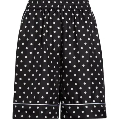 DOLCE & GABBANA DOLCE&GABBANA POLKA DOT SILK PAJAMA SHORTS