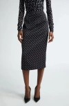 Dolce & Gabbana Logo Polka-dot Print Marquisette Midi Pencil Skirt In Hnzpw Pois Picc 0 5 F.nero
