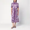 Dolce & Gabbana Poplin Shirt Dress With Maiolica Print In Multi