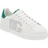 Dolce & Gabbana White And Black Leather Sneakers In White