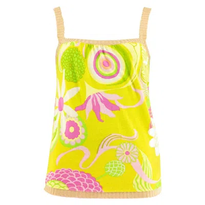 Pre-owned Dolce & Gabbana Dolce And Gabbana Psychedelic Print Camisole Spring 2004 In Yellow