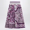 Dolce & Gabbana Pleated Skirt With Maiolica Print In Multi