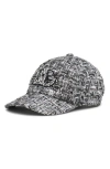 Dolce & Gabbana Dolce&gabbana Rachel Sequin Logo Tweed Baseball Cap In S8030 Fantasia Non Stampa