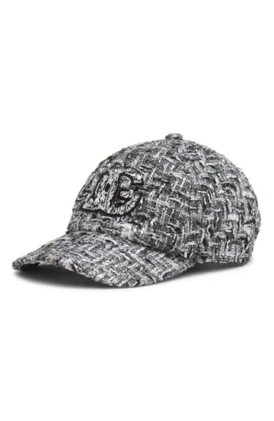 Dolce & Gabbana Dolce&gabbana Rachel Sequin Logo Tweed Baseball Cap In S8030 Fantasia Non Stampa