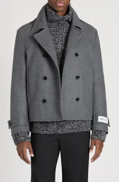 Dolce & Gabbana Dolce&gabbana Re-edition Wool Blend Peacoat In Grau