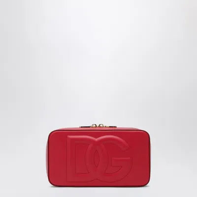 DOLCE & GABBANA DOLCE&GABBANA RED LEATHER SHOULDER BAG WITH LOGO