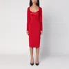 Dolce & Gabbana Corset Silk-satin Midi Dress In Red