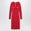 Dolce & Gabbana Corset Silk-satin Midi Dress In Red
