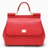 Dolce & Gabbana Large Sicily Top Handle Bag In Dauphine Leather In Red