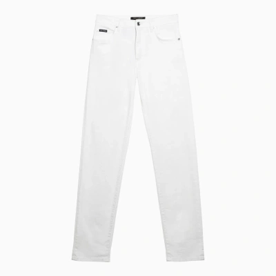 Dolce & Gabbana Dolce&gabbana Regular White Cotton Pants In Multicolor