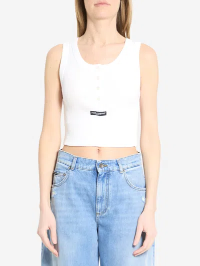 Dolce & Gabbana Dolce&gabbana Ribbed Tank Top In White