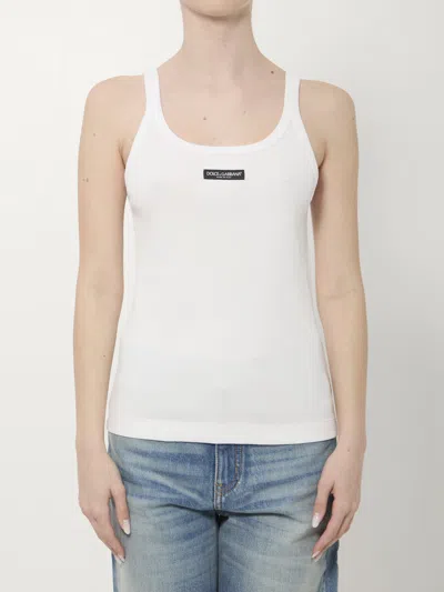 Dolce & Gabbana Dolce&gabbana Ribbed Tank Top In White